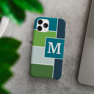 Grandes tiras em azul e verde com Monograma