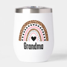 Grandma cute rainbow black &white Water Bottle