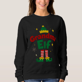Grandma Elf Festive Family Pajama Top