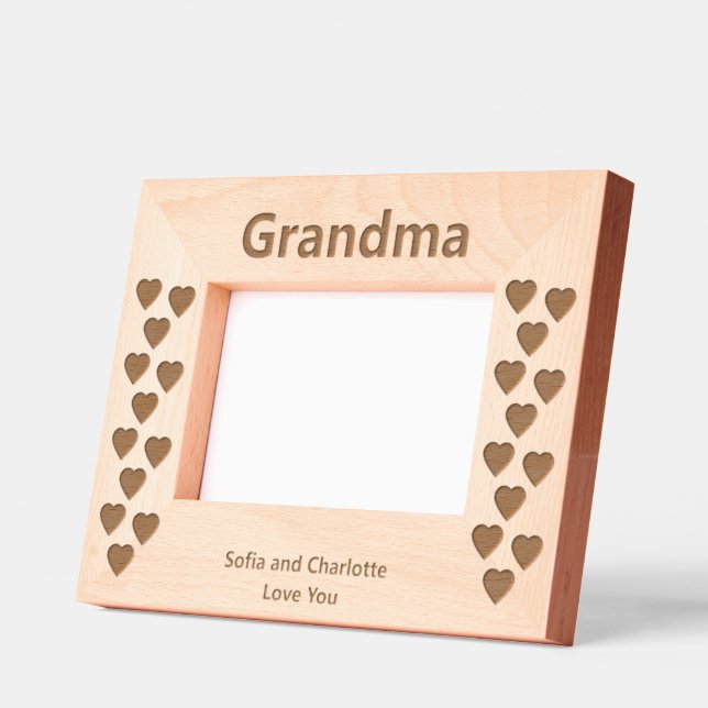 Grandma Grandchildren Names Love You Hearts (Left)