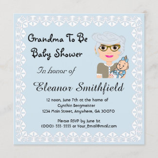GrandMa Para Ser Um Convite Chá de fraldas