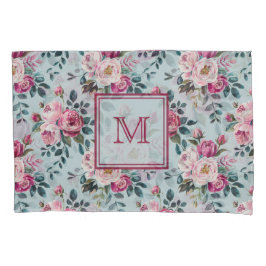 Grandmillennial Rosa Poeirento Floral Monograma Pe
