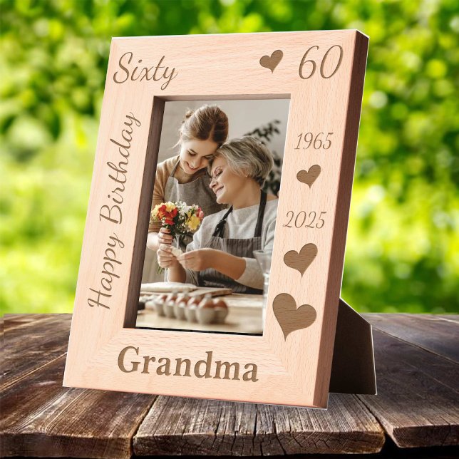 Grandmother 60th Birthday Photo frame with name (Grandmother 60th Birthday Photo frame with name Engraved Frames)