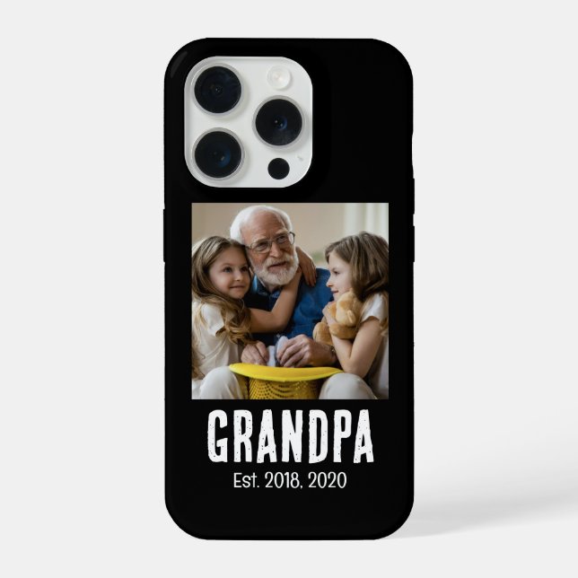 Grandpa Est. White grunge text photo (Verso)