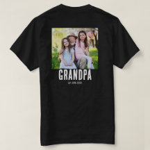 Grandpa Established Photo Grunge text T-Shirt