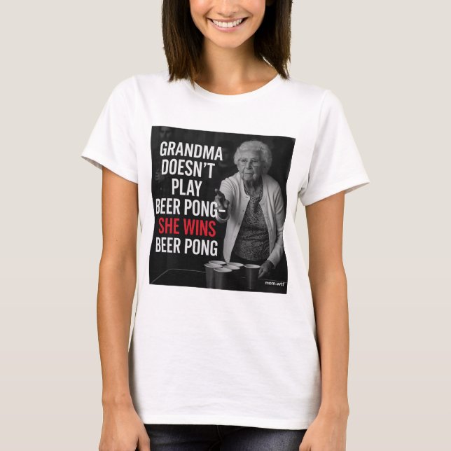 Granny Beer Pong, T-Shirt (Frente)