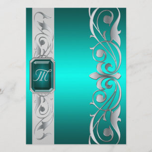 Grão-Duque Teal Jewel Silver E Convite Teal
