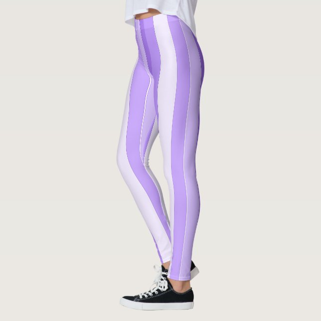 Grape Purple Stripe Leggings (Esquerda)