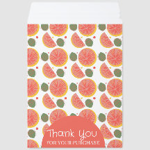 GrapeFruit Pattern Mango Yellow Thank You Business