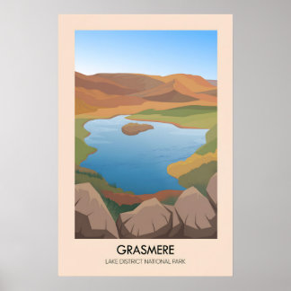 Grasmere Lake District Travel Poster