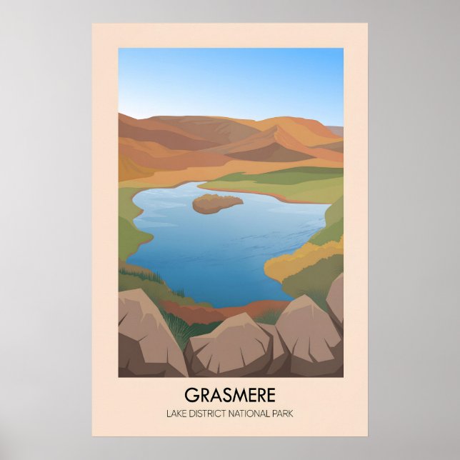 Grasmere Lake District Travel Poster (Frente)