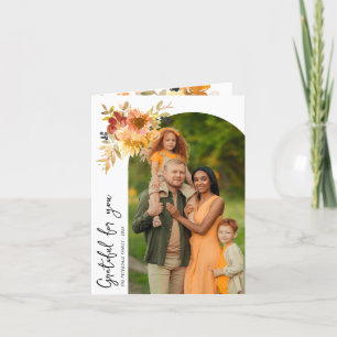 Grata, feliz cartão de saudação de ação de agradec