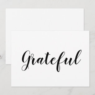 Grateful black script white, bonito cartão de agr