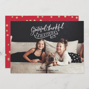 Grateful Cartões de foto de Natal abençoado