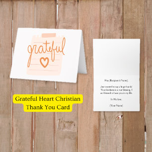 Grateful Heart Christian Cartões de agradecimentos