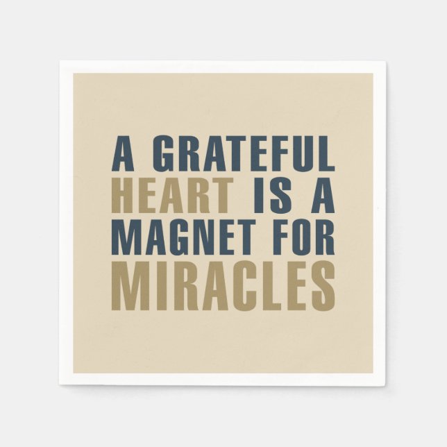 Grateful Heart Magnet para milagres | Guardanapo (Frente)