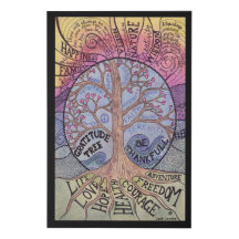 Gratidão Tree Canvas Wall Art