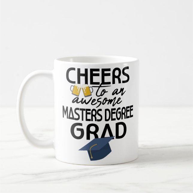 Grau de mestrado da caneca de café da graduação do (Esquerda)