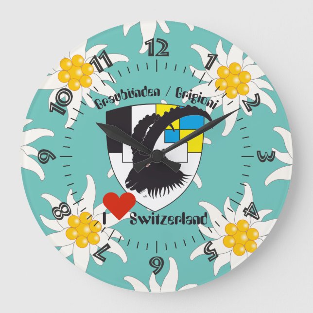 Graubünden Grischun Grigioni Suíça Svizra relógio (Frente)