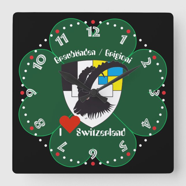 Graubünden Grischun Grigioni Suíça Svizra relógio (Frente)