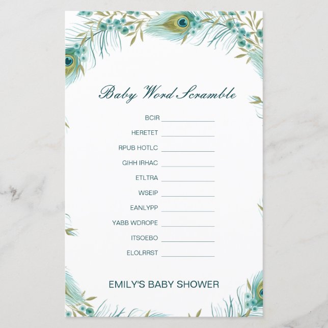 Gravador de Palavras Bebidas Editável com Resposta (Frente)