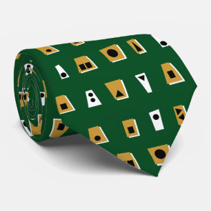 Gravata 020216 - Brown Dourado, branco e preto no verde da