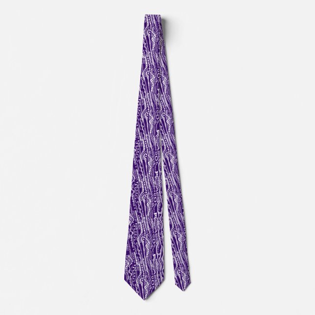 Gravata 120115 - Deep Purple on White (Roxo profundo em br (Frente)