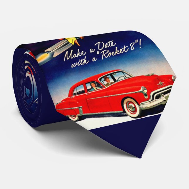 Gravata 1950s Marque uma data com Rocket 8  (Rolled)
