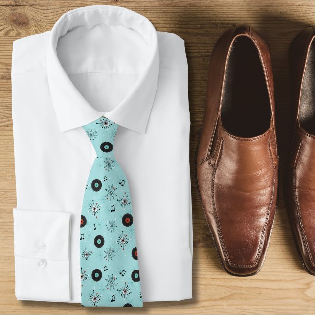 Gravata 1950s Retro Music Neck Tie (Retro 1950s music tie)