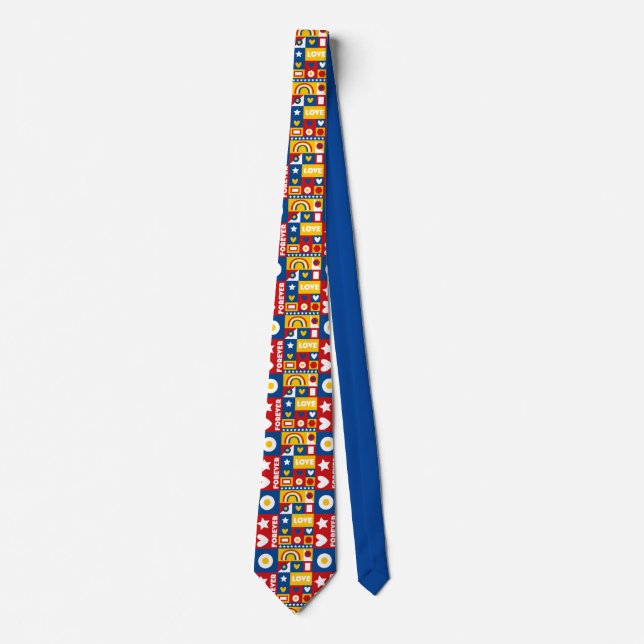 Gravata 1980 Forever Love Pop Art Design Tie (Frente)