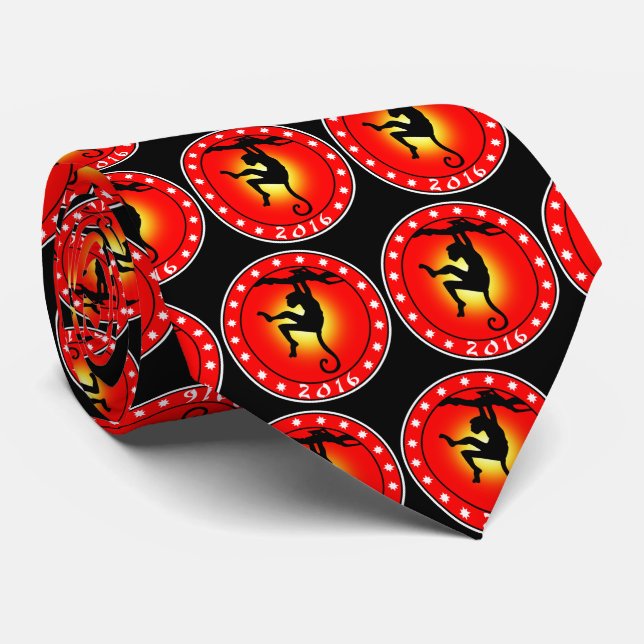 Gravata 2016 Ano do Macaco (Rolled)