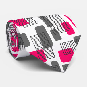 Gravata 251215 - Neon Red and Cinza