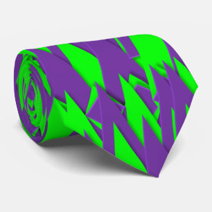 Gravata 3D Verde E Púrpura, Olhar Colheita Geométrica Impr