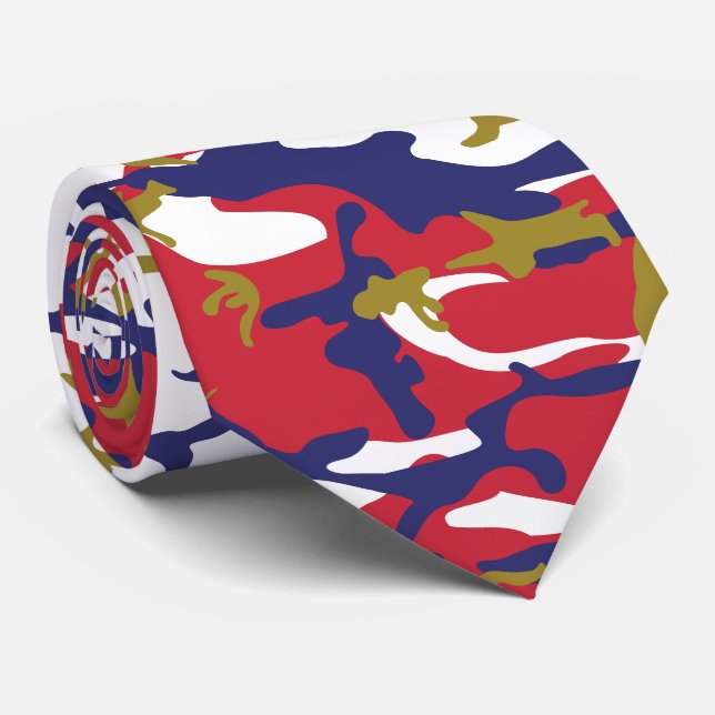 Gravata 4 de Julho, Dia da Independência, Camuflagem Doura (Rolled)