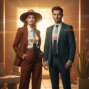 Gravata 70s Marinho Vintage padrão de listras cor-de-rosa