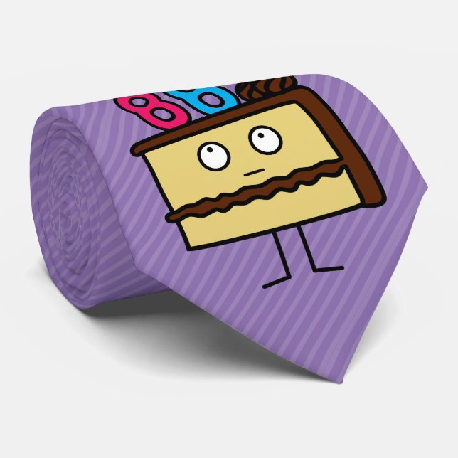 Gravata 88th Bolo de aniversário com velas (Rolled)