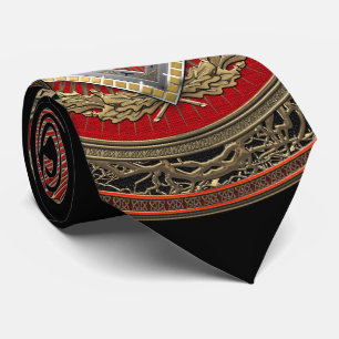 Gravata [900] Mestre Mason - Praça Dourada e Bússolas