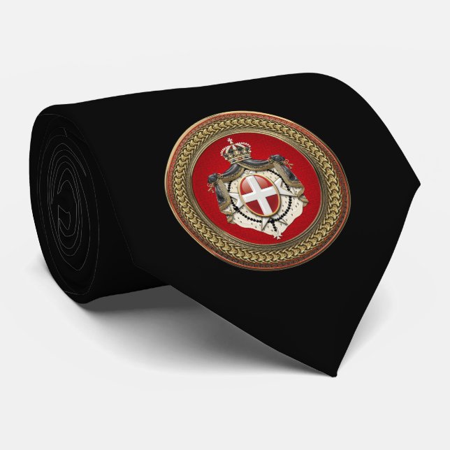 Gravata [900] Ordem de Malta - brasão de SMOM (Rolled)