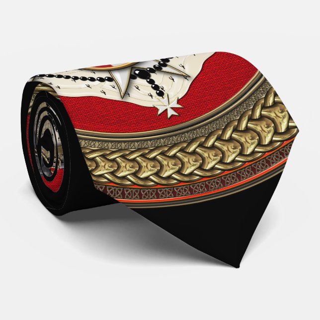 Gravata [900] Ordem de Malta - Casaco de armas SMOM (Rolled)