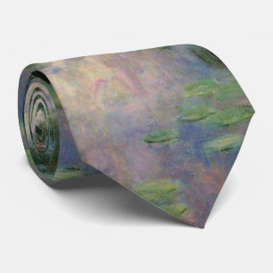 Gravata A ÁGUA ESTÁ EM PINK VERDE POND, por Claude Monet