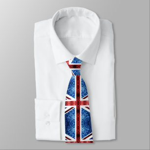 Gravata A bandeira BRITÂNICA vermelha e o azul sparkles