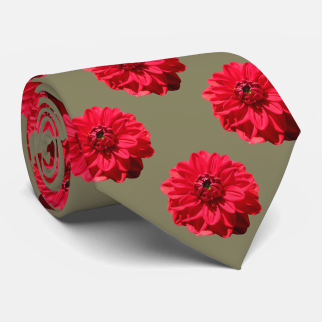 Gravata A flor telhou a foto vermelha da dália (Rolled)