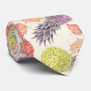 Gravata Abacaxi, casal doce, fruta, aquarela