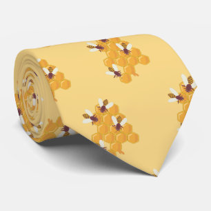 Gravata Abelhas de mel e Design de mel