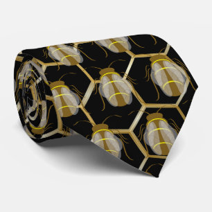 Gravata Abelhas Em Honeycomb