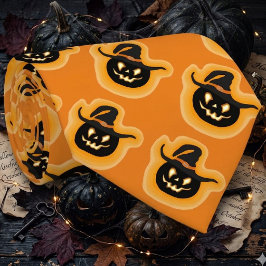 Gravata Abóbora Brilhante Bruxa em Laranja