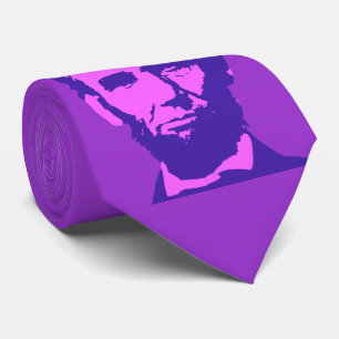 Gravata Abraham Lincoln em rosa e roxo Pop