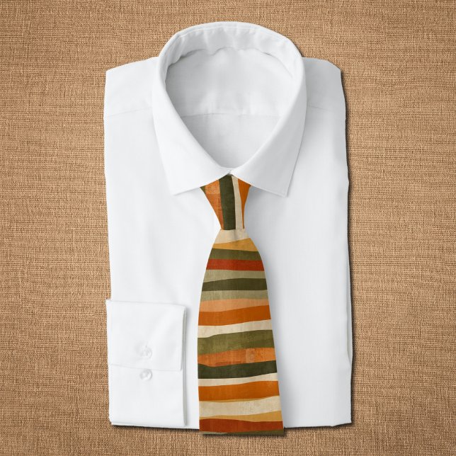 Gravata Abstract Geometric Stripes- autumn mood  (Criador carregado)