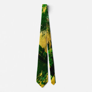 Gravata Abstract Green and Gold Metal Textures