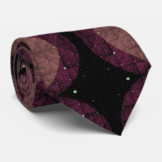 Gravata Abstract Modern Geometric Black Purple Fractal Art
